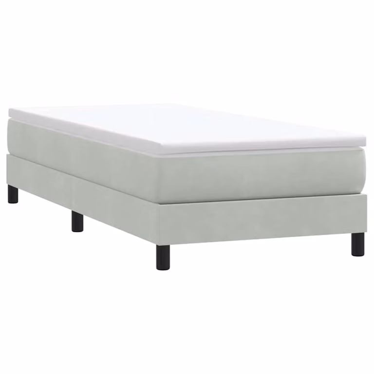 vidaXL Giroletto a molle in velluto grigio chiaro senza materasso L 80 cm x P 213 cm