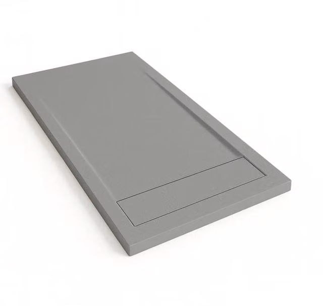Piatto doccia Bidai con bordo 70X110 cm colore Grigio cemento RAL 7005 griglia Grigio cemento