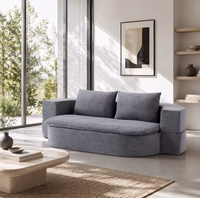 Divano letto pieghevole 3 in 1 in flanella grigio chiaro