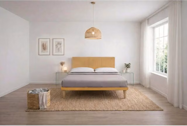 Letto imbottito Matrimoniale 180x200 cm Vertical - Con rete,Microfibra,Ocra