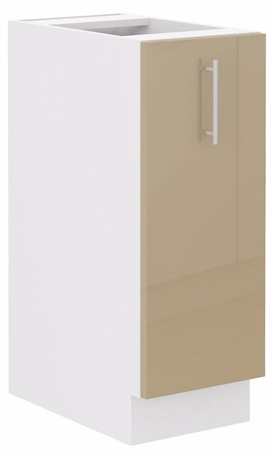 Cucina Lara Cappuccino, mobile base lucido da 30 cm con cassettiera estraibile
