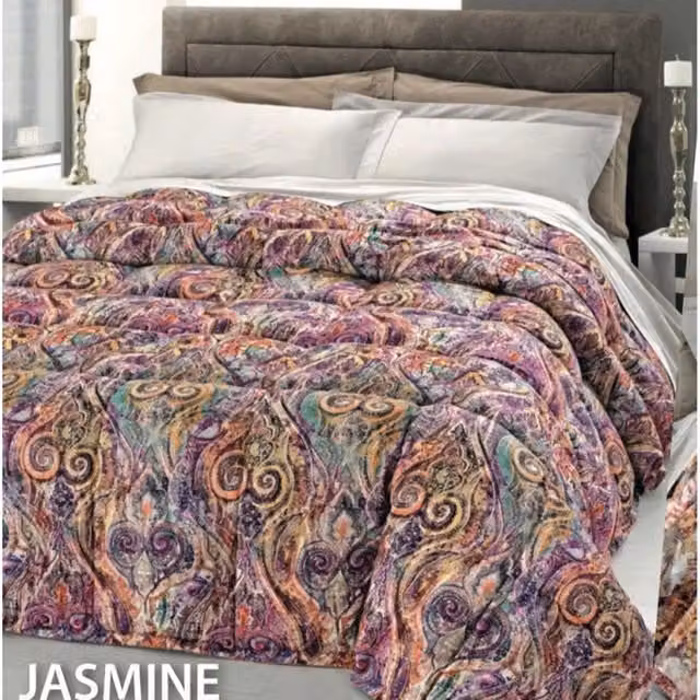 Trapunta Invernale Jasmine In Stampa Digitale imbottitura 50% Piumino 50% Piumette - 2 Piazze - Jasmine