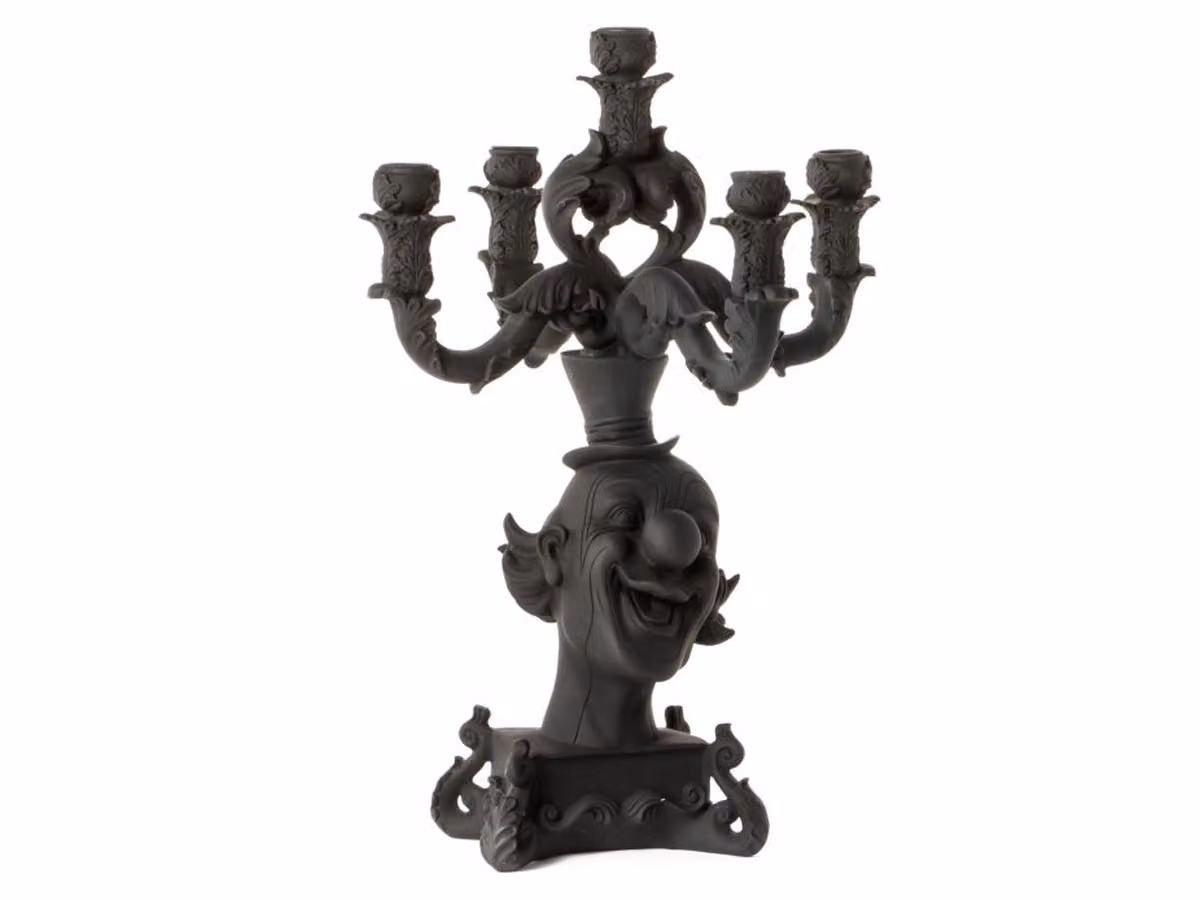 Burlesque Clown Candelabro - Nero