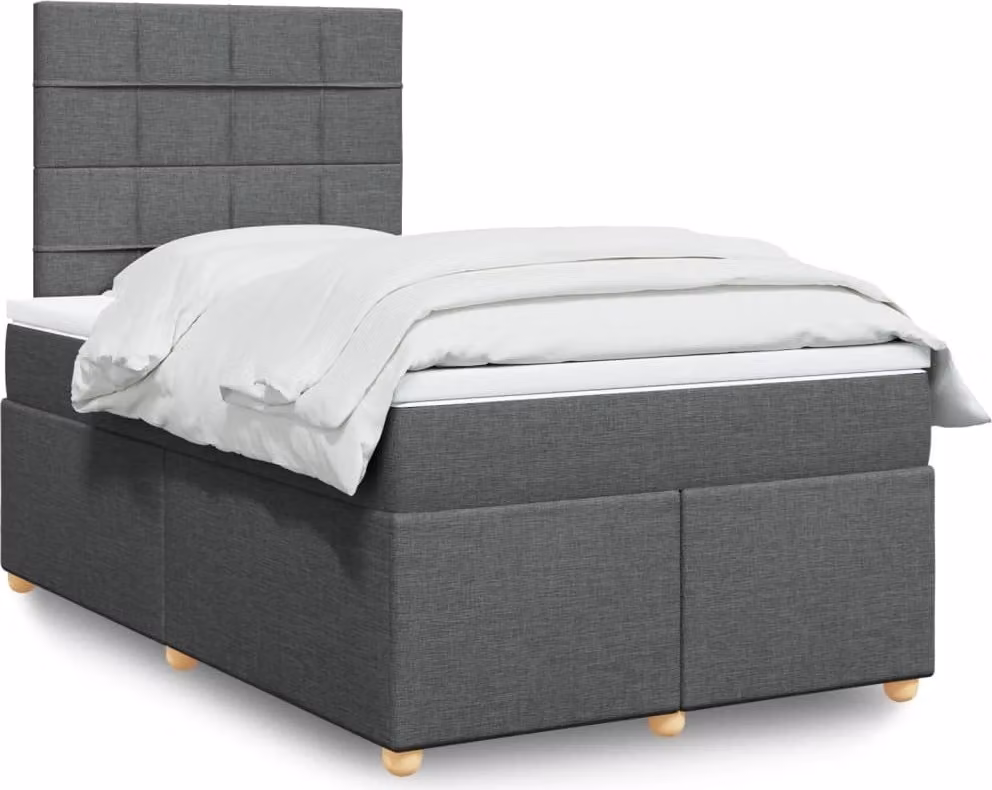 Maison Exclusive - Giroletto a Molle con Materasso Grigio Scuro 120x190cm Tessuto