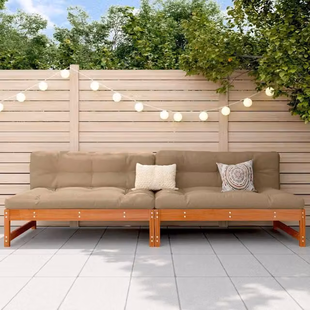 Divano Medio da Giardino Legno di pino massiccio Marrone Cera 865606