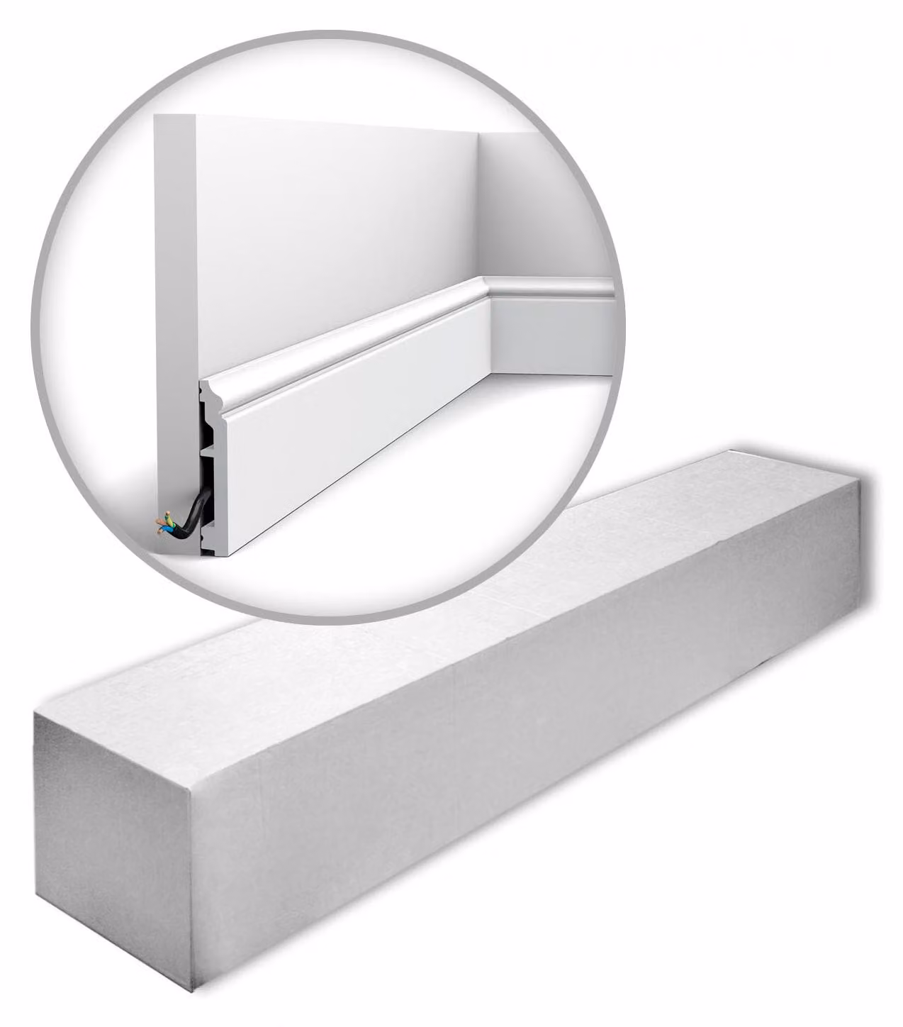 Modanature per pavimenti Orac Decor AXXENT SX173-RAL9003-box 1 cartone con 20 modanature decorative 40 m