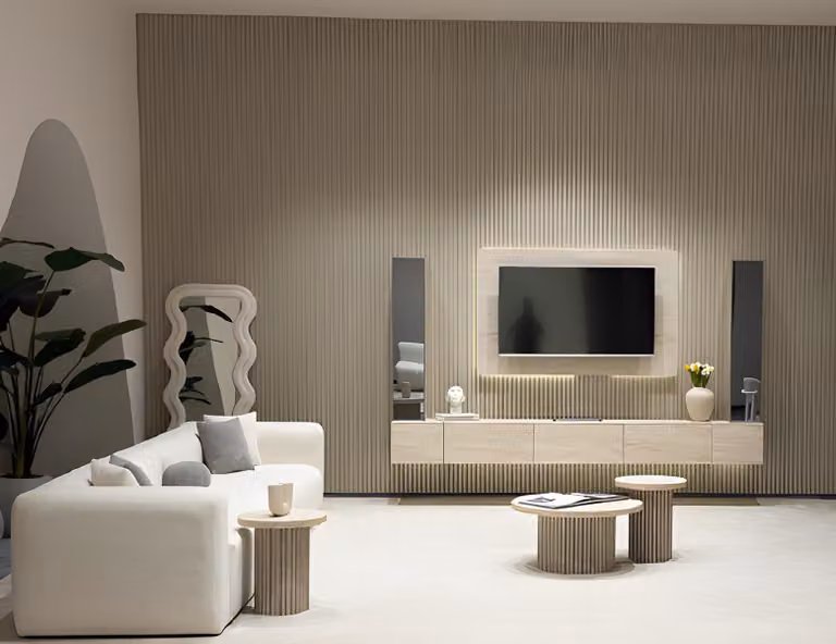 Set di tavolini da caffè: 2 tavolini, stile moderno, beige, eleganti e semplici