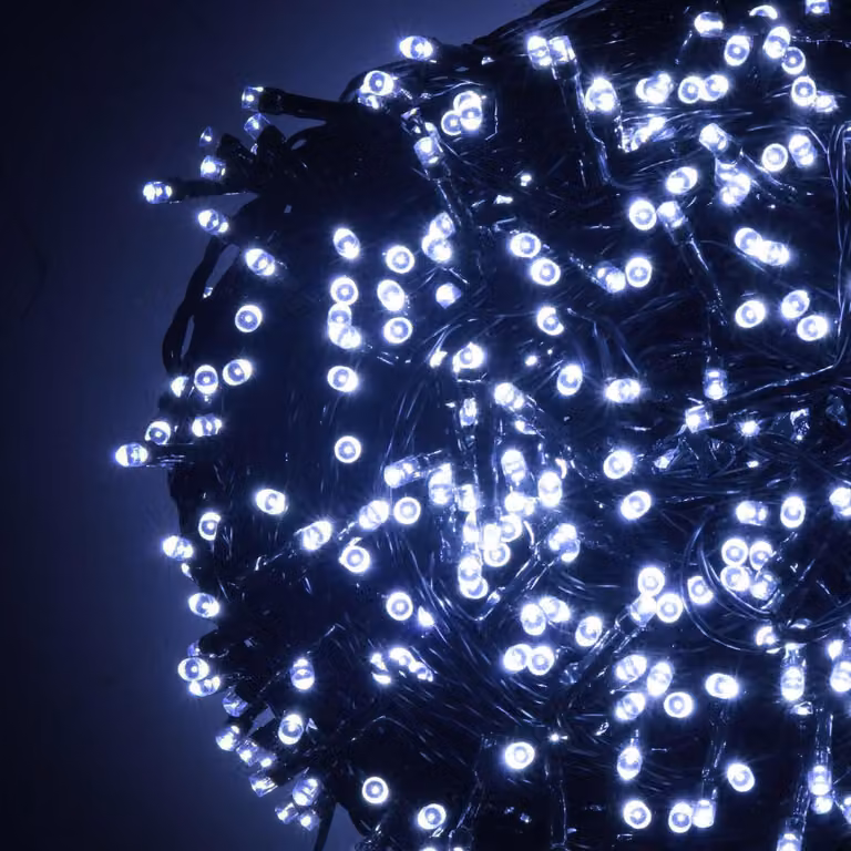 Luci di Natale filo 700 Led bianco do con controller 38m