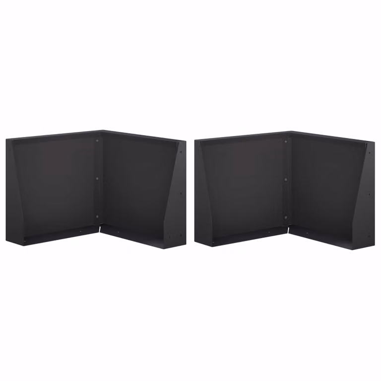 Set di 2 letti rialzati vidaXL in acciaio nero per giardino ornamentale L/P/H: 50 x 50 x 40 cm