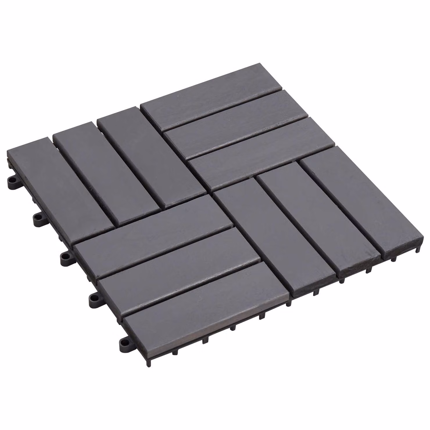 Set di 30 piastrelle per decking vidaXL in legno di acacia, colore grigio, 30 x 30 cm