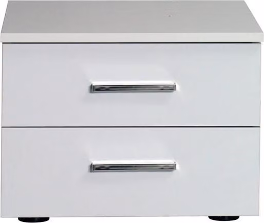Set di 2 comodini CAJICA - bianco alpino / bianco lucido