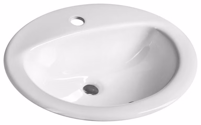 Lavabo da incasso in Vetroceramica 52x45cm, bianco