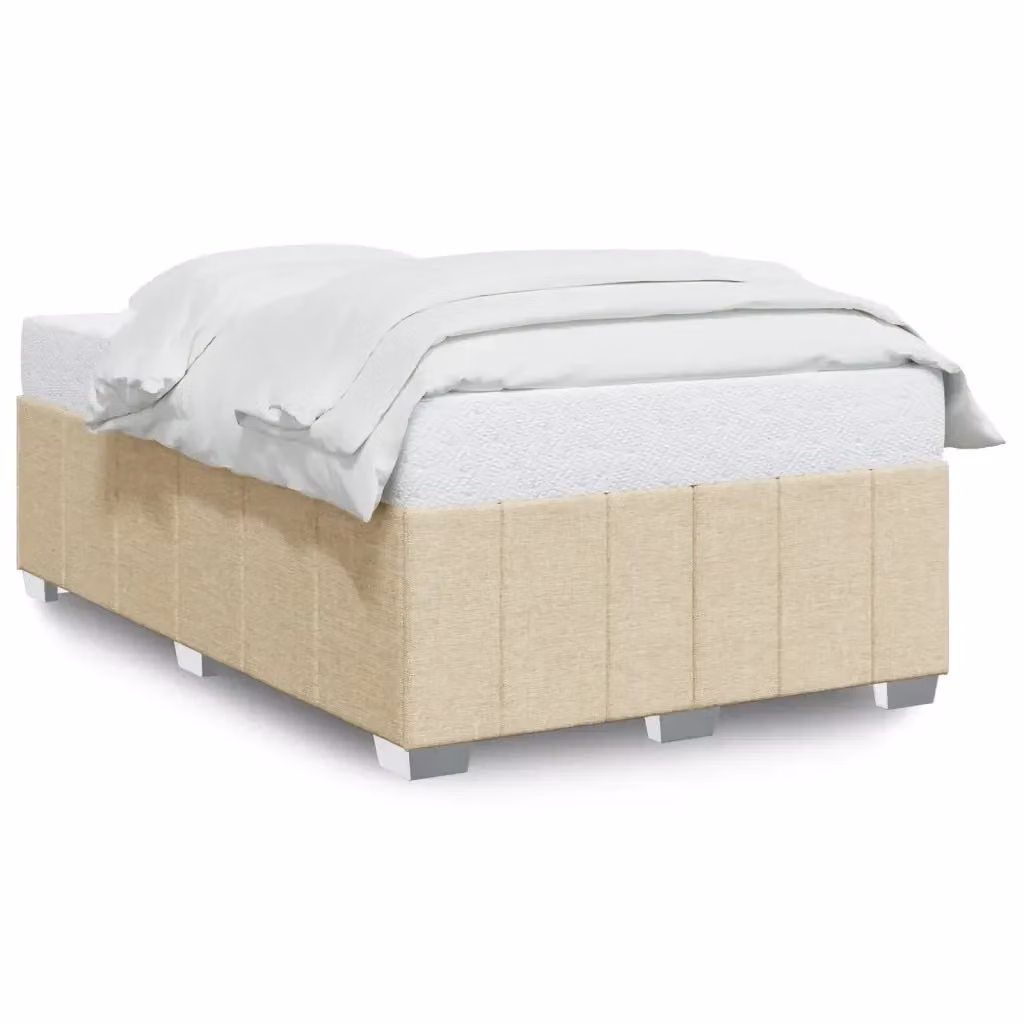 Giroletto vidaXL in tessuto beige con doghe in legno e struttura in pino, L/P: 120 x 190 cm – 2