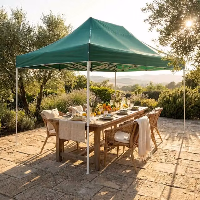 Gazebo Holiday Cosma in metallo e poliestere, L: 4,5 m x P: 3 m, Bianco e Verde