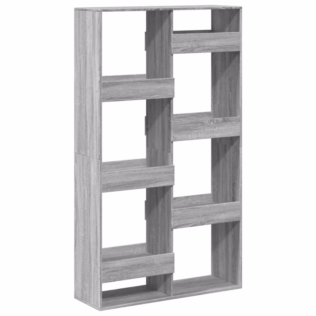 Libreria vidaXL in legno e MDF Grigio per soggiorno, L 100 cm x P 33 cm x H 175 cm – 2