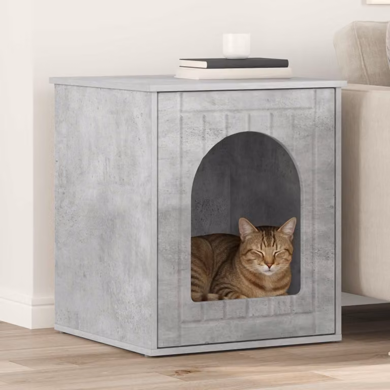 Casa per gatti vidaXL in materiale composito grigio L: 53 cm, P: 52 cm, H: 62 cm