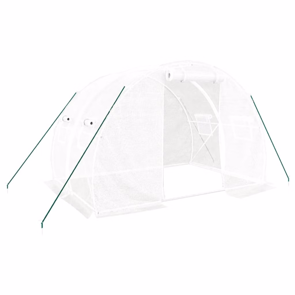 Serra con Telaio in Acciaio Bianco 6 m² 3x2x2 m