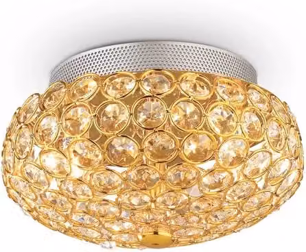 Plafoniera Contemporanea King Metallo-Cristallo Oro 3 Luci G9 3W 3000K