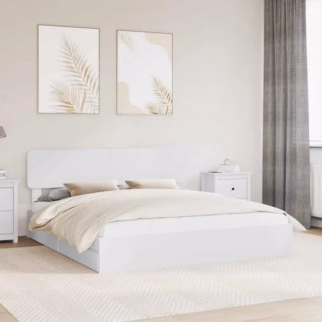 Letto con Contenitore Bianco 180 x 200 cm Legno ingegnerizzato 3412248