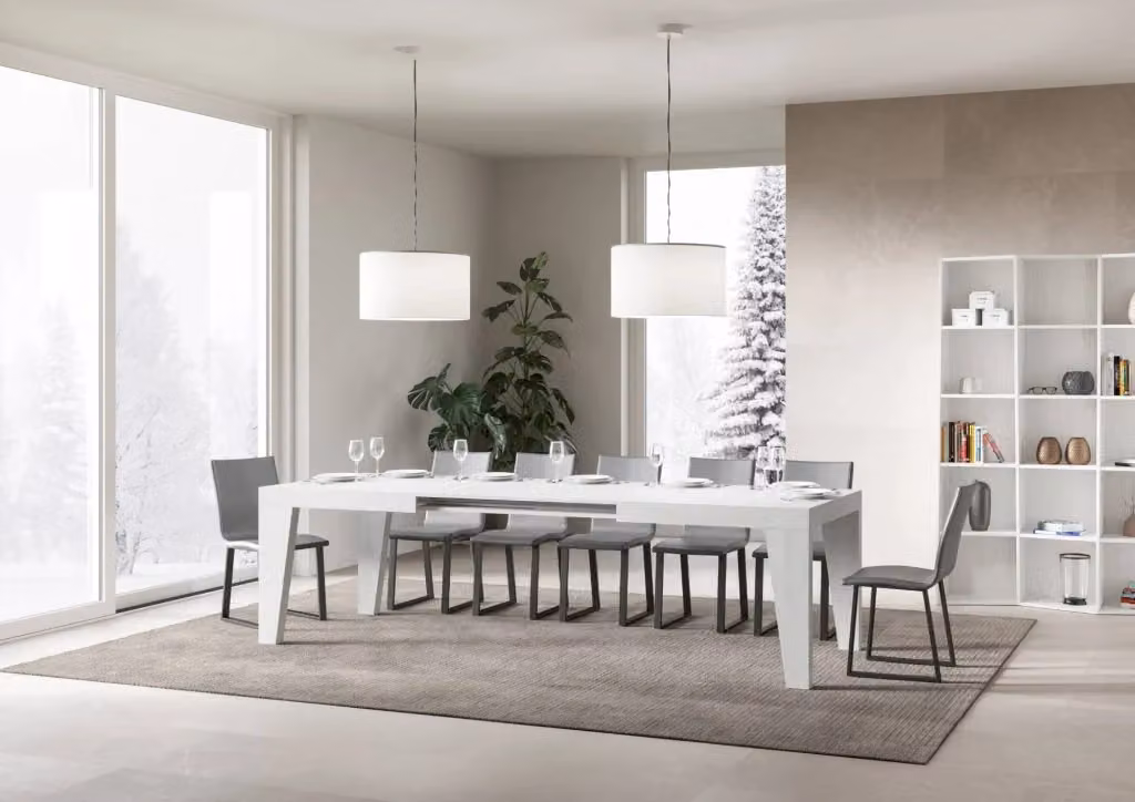 Tavolo allungabile moderno Naxor di Bs Com in bianco frassino L/P/H: 180 x 90 x 77 cm (estendibile a 284 cm) – 2