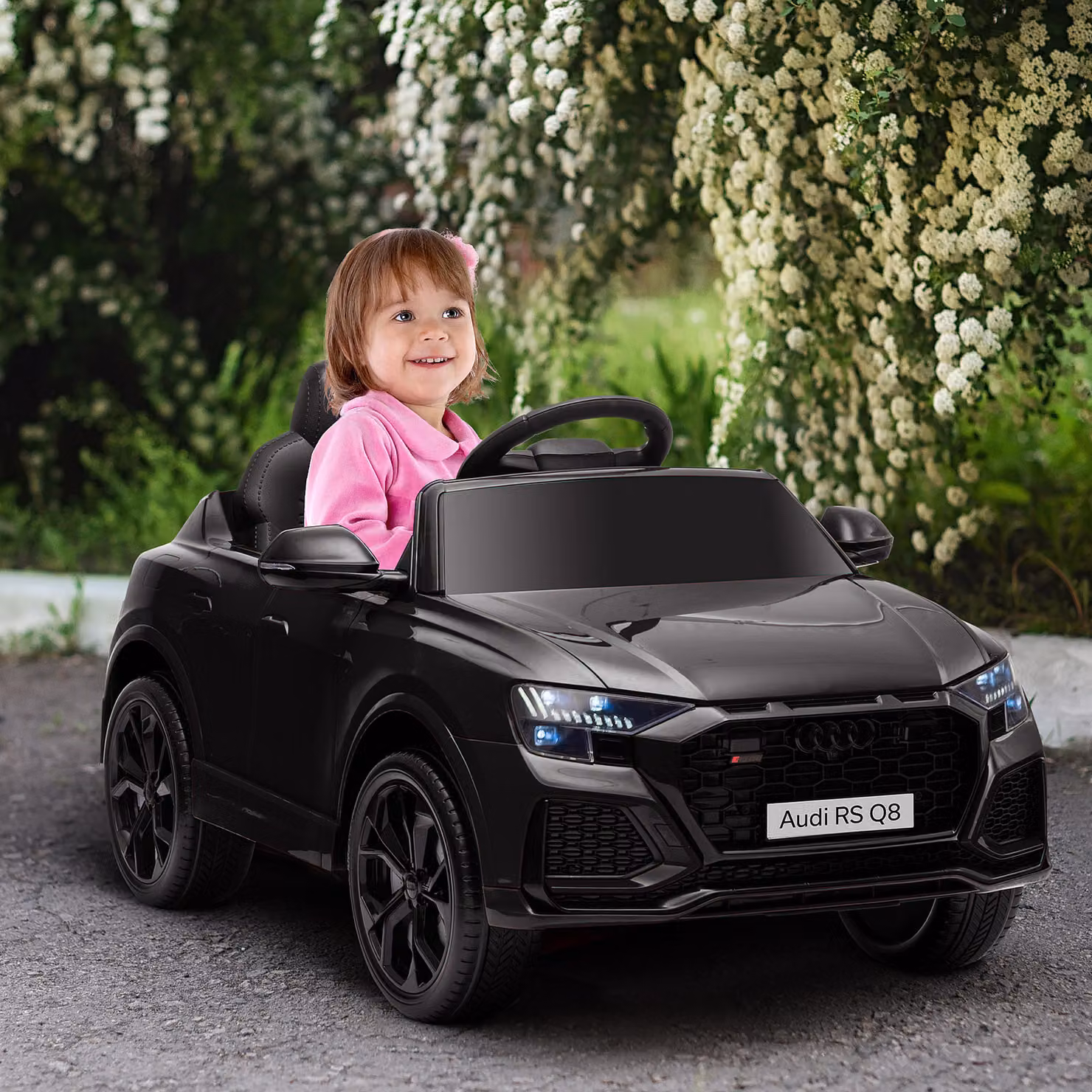 Macchina Elettrica Audi RS Q8 HOMCOM per Bambini 3-5 Anni, 6V, con Telecomando e Musica, Nero – 2
