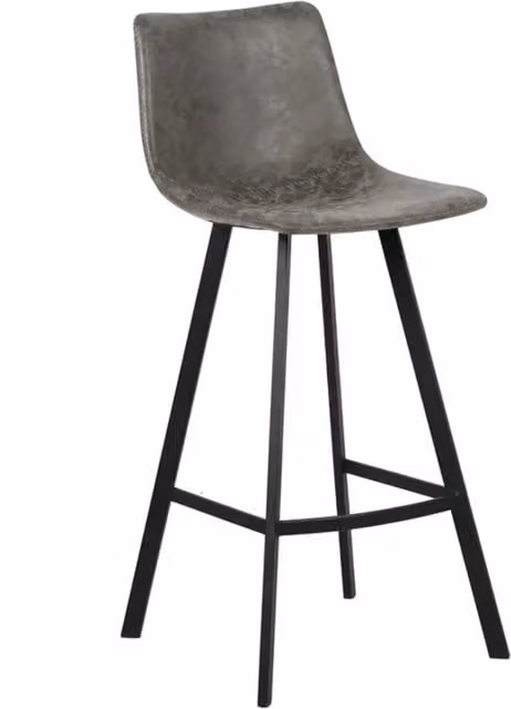 Sedia da banco OZON Meublorama in ecopelle grigia, H 108 x L 49 x P 47 cm – 1