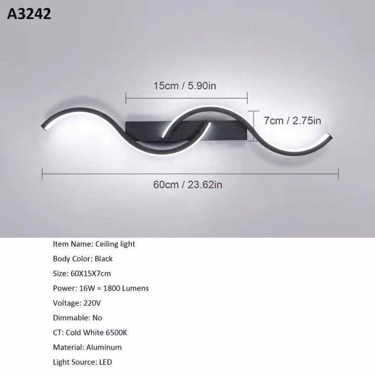 Applique, LED a basso consumo energetico, design moderno, A3242