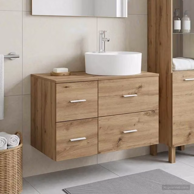 Set di mobili per il bagno 2 pz Rovere Artigianale 3403991