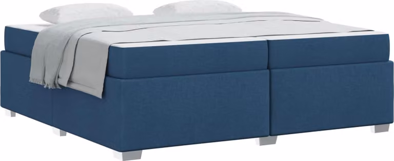 Struttura del letto con materasso Blu 200 x 200 cm Tessuto