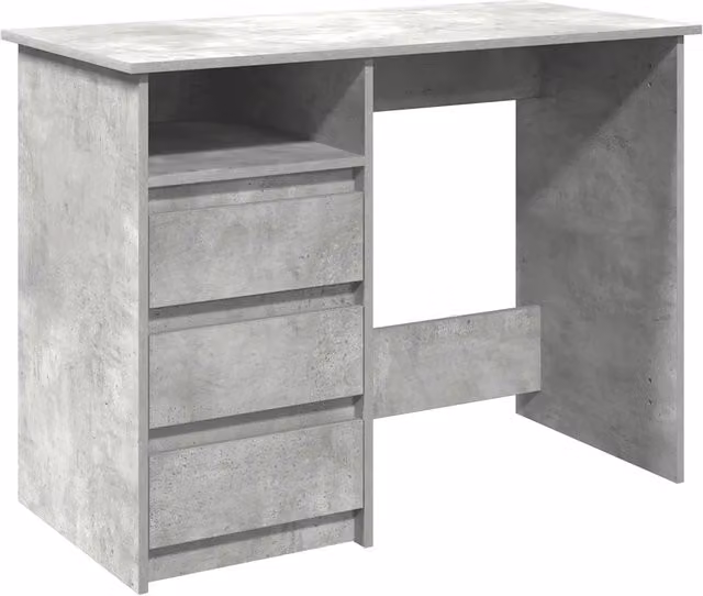 Scrivania moderna DESIGN IN in legno e MDF laminato grigio, L: 102 cm, P: 50 cm, H: 75 cm