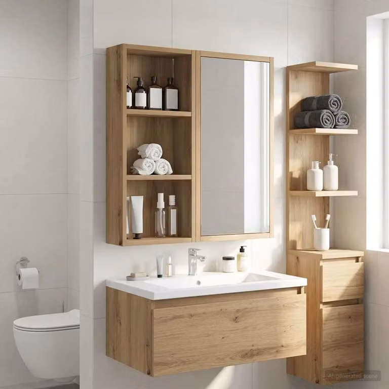 vidaXL Armadio da bagno a muro Rovere Artigianale 30 x 14 x 70 cm