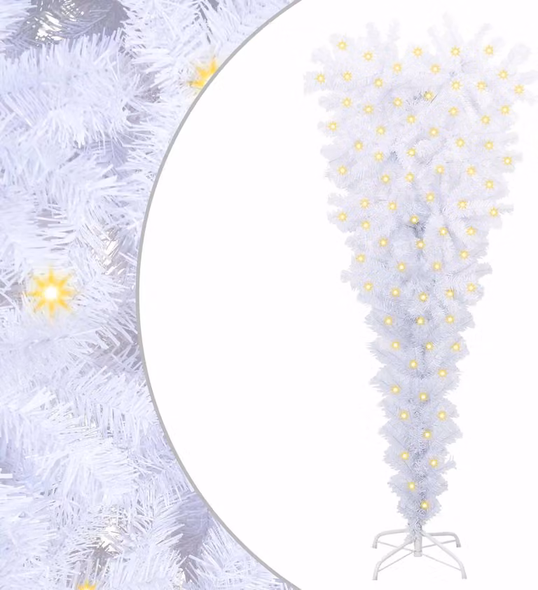 Albero di Natale artificiale Bianco 120 cm PVC e Acciaio