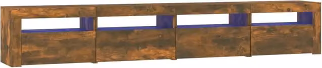 Mobile TV | Armadietto TV | Mobile Porta TV con Luci LED Rovere Fumo 240x35x40 cm