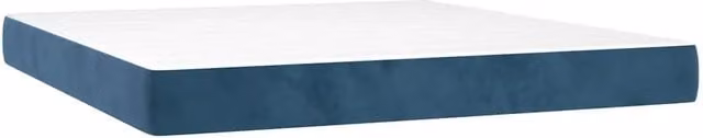 Materasso a Molle Insacchettate Rigidit¨¤ Media Blu Scuro 160x210x20 cm in Velluto