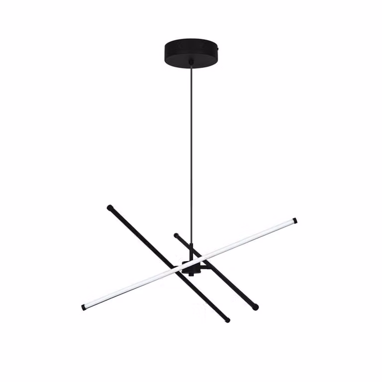 Viokef Lampada LED a sospensione Sandy, lunghezza 60 cm, nero, metallo Sandy, Nero, Soggiorno / Sala da pranzo, Alluminio, Moderno