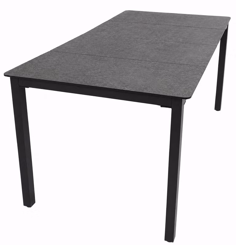 Tavolo da giardino VCM in vetro e alluminio | tavolo da pranzo | circa h. 73 x l. 140 x p. 80 cm | antracite | tavolo da balcone arredo giardino