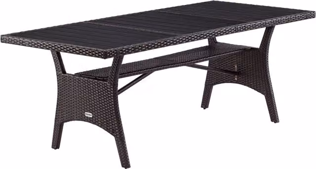Tavolo da giardino rettangolare estensibile Casaria in polyrattan marrone L: 190 cm, P: 90 cm, H: 75 cm – 1