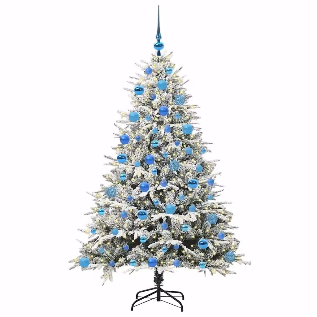 Albero di Natale artificiale preilluminato verde con set di palline vidaXL – 2