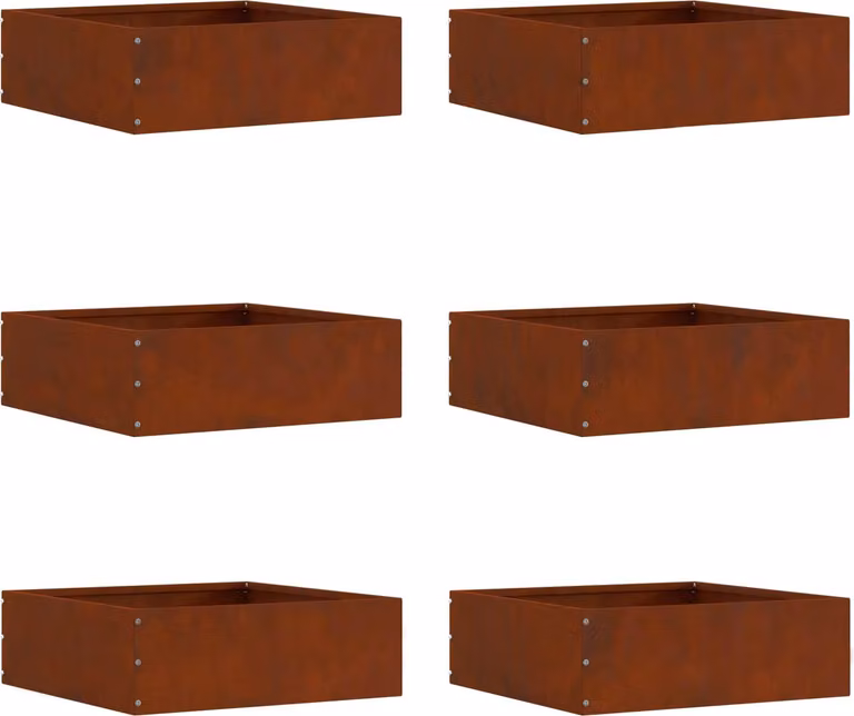 Bordura per Prato 6 pcs Ruggine 40 x 40 x 13 cm