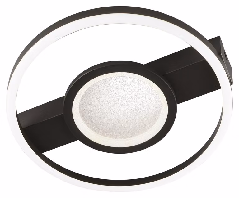 casa NOVA plafoniera FAY DH 37x5 cm nero Lampada da soffitto