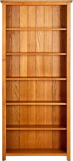 Libreria a 6 Ripiani-Scaffale per Libri-Mobile di Stoccaggio 80x22,5x180 cm in Massello di Rovere