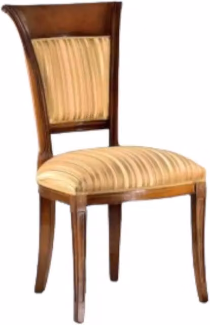 Sedia imbottita in legno di faggio marrone con braccioli e seduta a righe Mobili 2G – 4