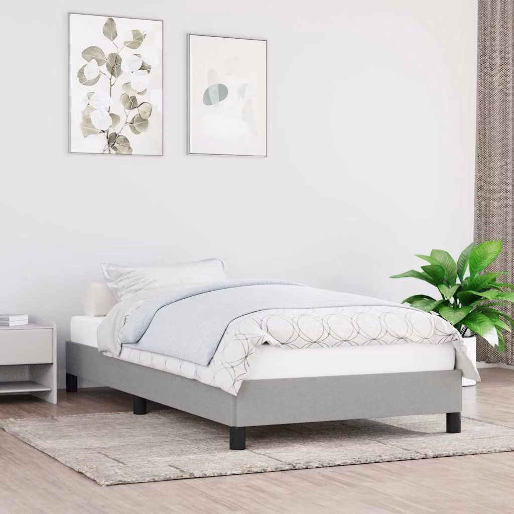 vidaXL Giroletto senza materasso in tessuto grigio chiaro L 80 cm x P 200 cm