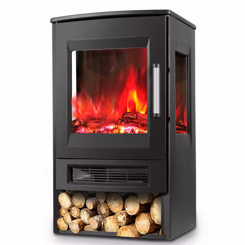Clanmacy caminetto elettrico caminetto elettrico 900W/1800W LED effetto fiamma caminetto con telecomando termostato