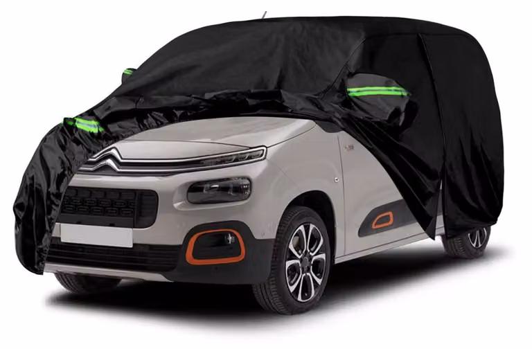 Copertura protettiva per auto Citroen Berlingo, modelli dal 2018 al 2023, colore nero, con cerniera e serratura