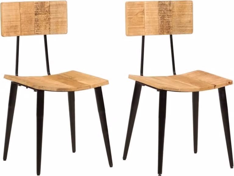 The Living Store Sedie da pranzo 2 pezzi 44x40x80 cm in legno massiccio di mango