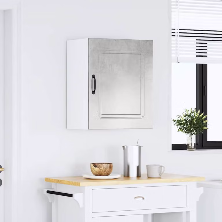 Pensile da cucina vidaXL Kalmar in legno e metallo grigio cemento L: 60 cm, H: 31 cm, P: 20 cm