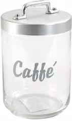 Barattolo in vetro trasparente per caffè Ottinetti Silver con chiusura a clamp, 1 l