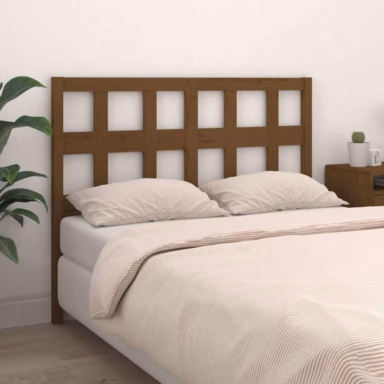 Testiera per letto vidaXL in legno massello di pino, colore marrone, L: 185,5 cm, P: 4 cm, H: 100 cm