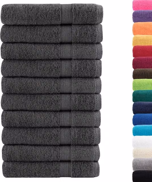 Asciugamani Premium SOLUND 10 pz | Teli per bagno Antracite 100x200 cm 600 g/m2